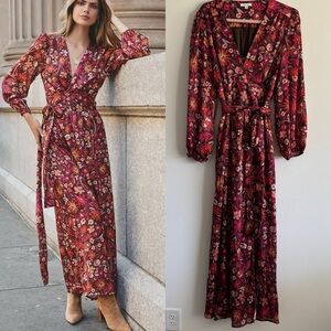 BTFL-Life floral long sleeve wrap maxi dress size XL